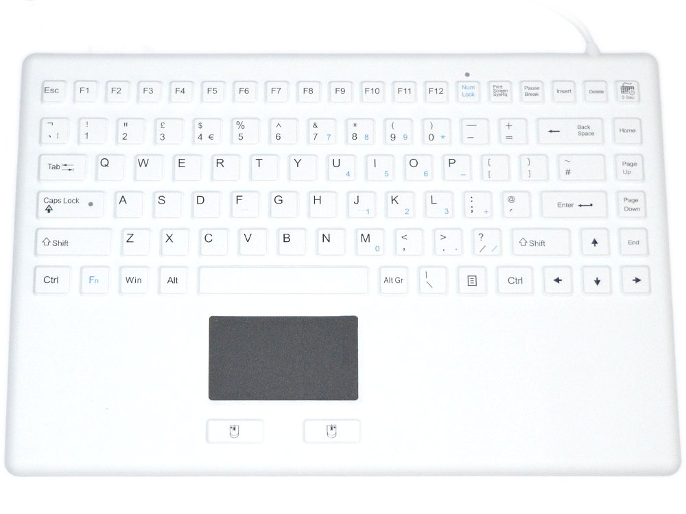 Medical Sealed IP-68 Silicone Touchpad Keyboard White, picture 1