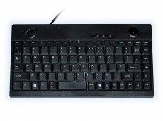 Mini Keyboard Black USB with Built in Trackball and Scroll Wheel