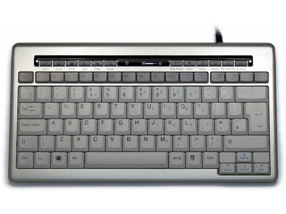 Silver Compact Keyboard with Cut, Copy and Paste Keys, picture 1