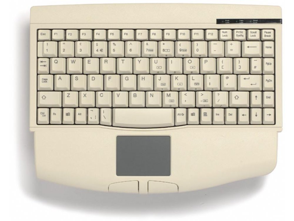 Mini keyboard, Beige, PS/2 with built in Touchpad