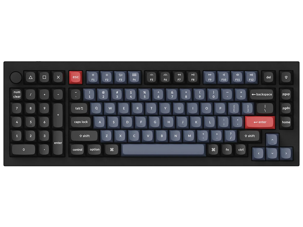 USA Keychron Q12 QMK RGB Aluminium Mac/PC Carbon Black Linear Custom Keyboard with Knob