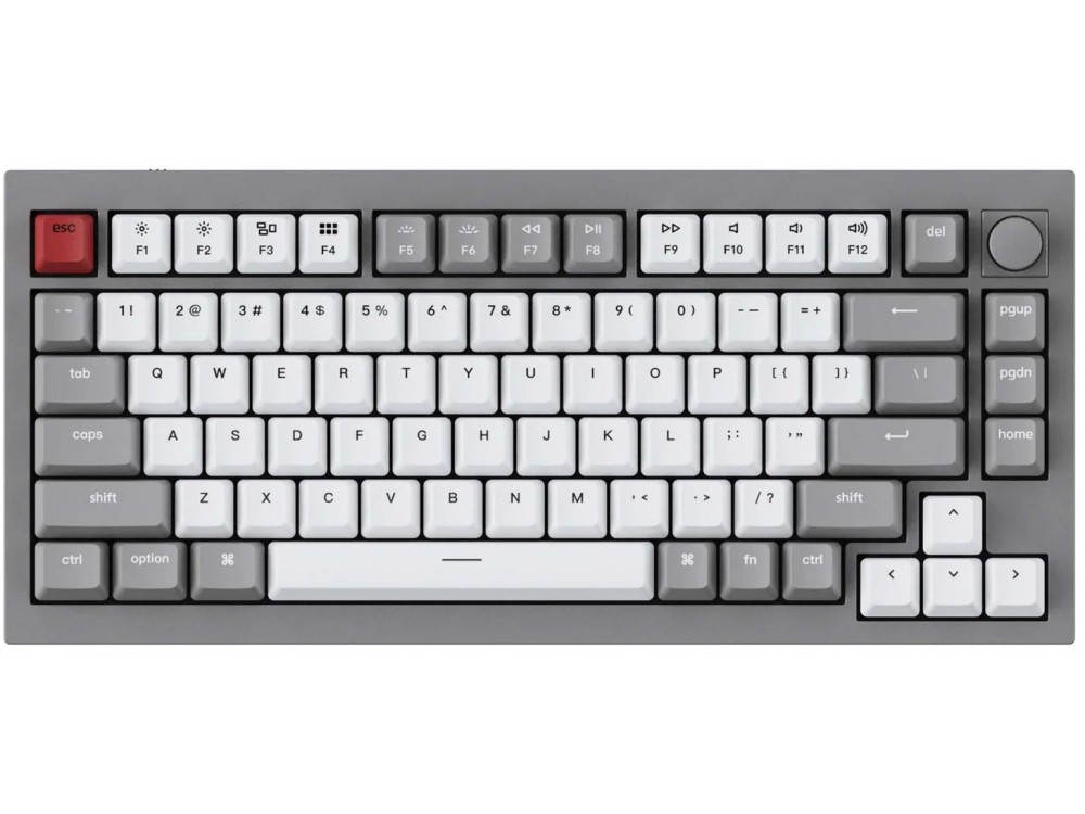 USA Keychron Q1 QMK RGB Hard Linear Aluminium Mac/PC Space Grey Custom Keyboard with Knob