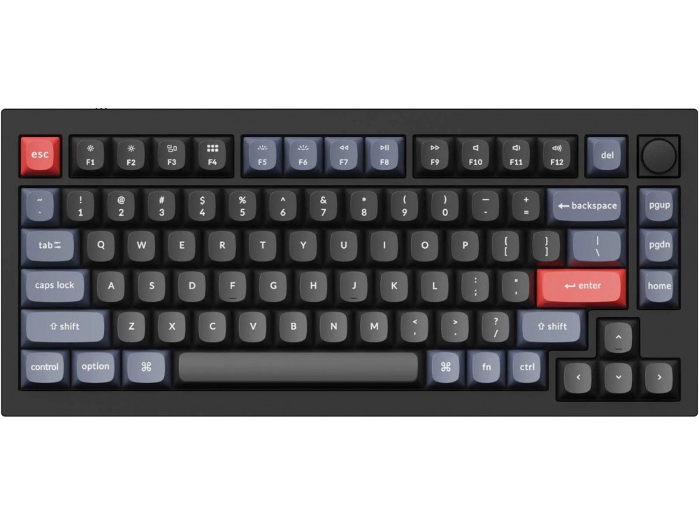USA Keychron Q1 V2 QMK RGB Tactile Aluminium Mac/PC Carbon Black Custom Keyboard with Knob, picture 1
