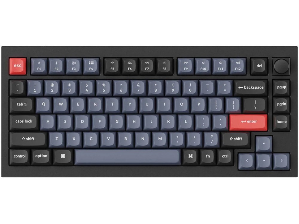 USA Keychron Q1 V2 QMK RGB Linear Aluminium Mac/PC Carbon Black Custom Keyboard with Knob, picture 1