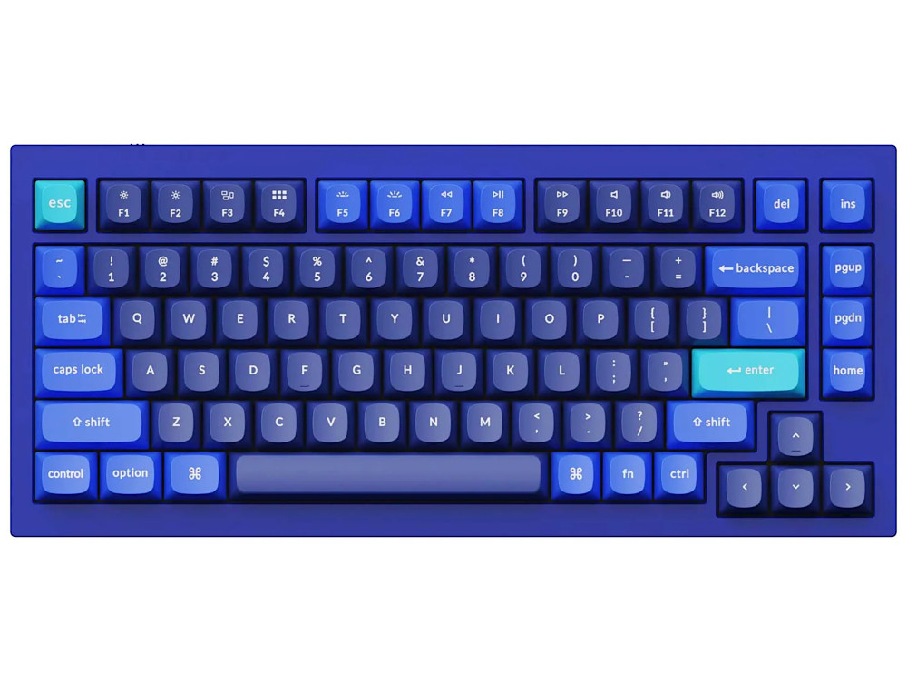 USA Keychron Q1 V2 QMK RGB Tactile Aluminium Mac/PC Navy Blue Custom Keyboard