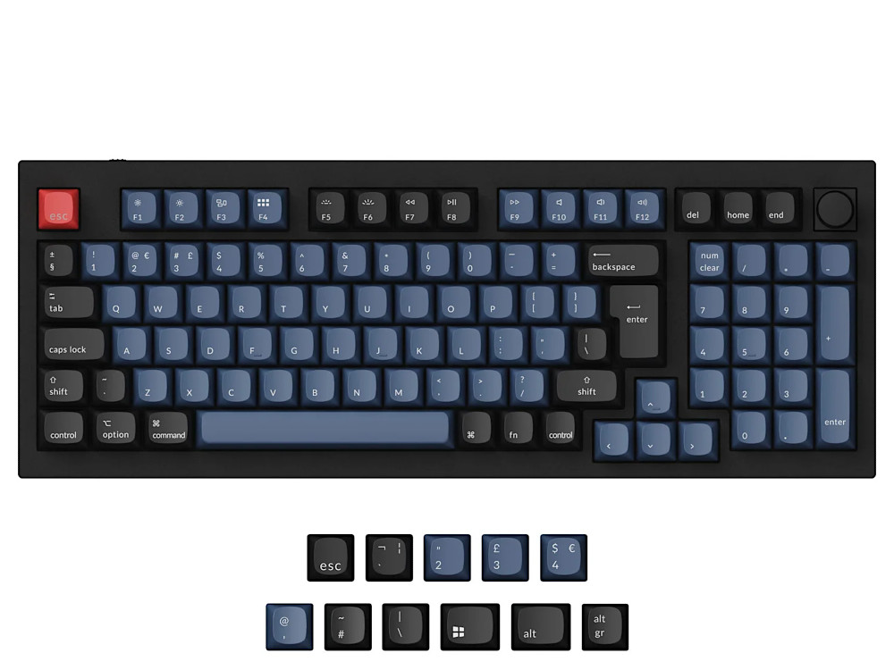 UK Keychron Q5 QMK RGB Linear Aluminium Mac/PC Carbon Black Custom Keyboard with Knob, picture 1