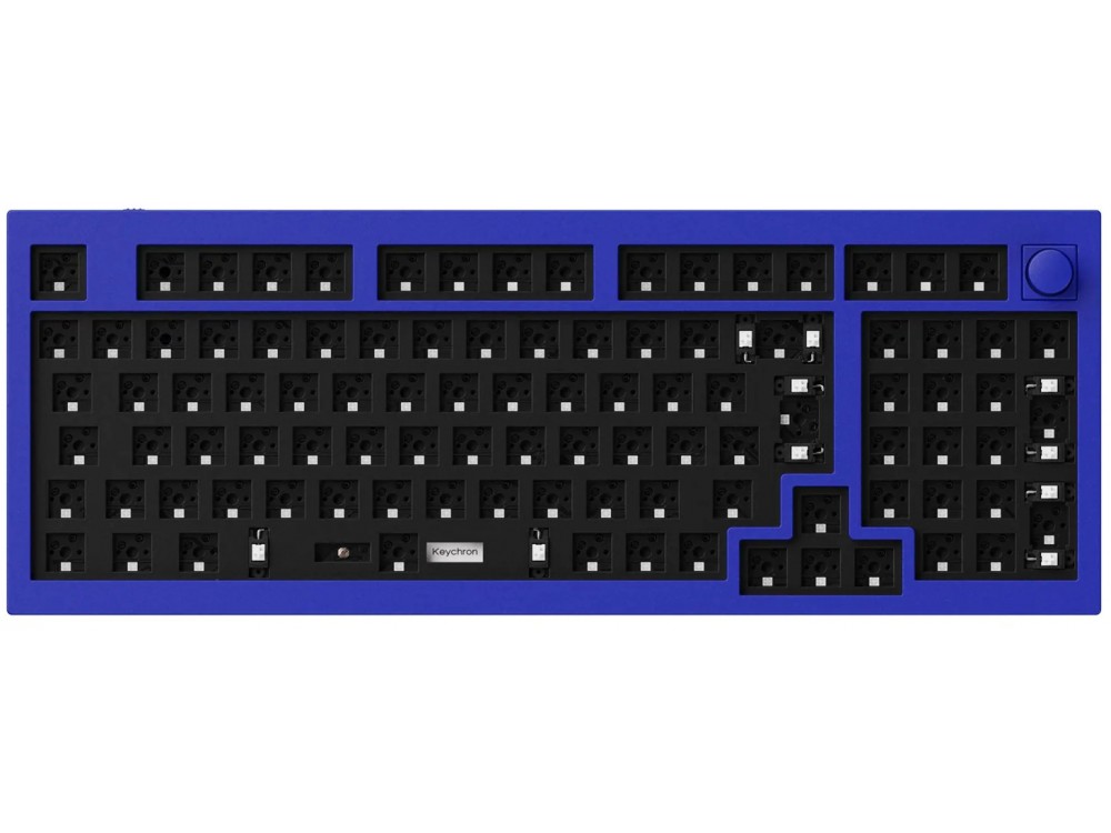 ISO Keychron Q5 QMK RGB Aluminium Mac/PC Navy Blue Barebone Custom Keyboard with Knob, picture 1