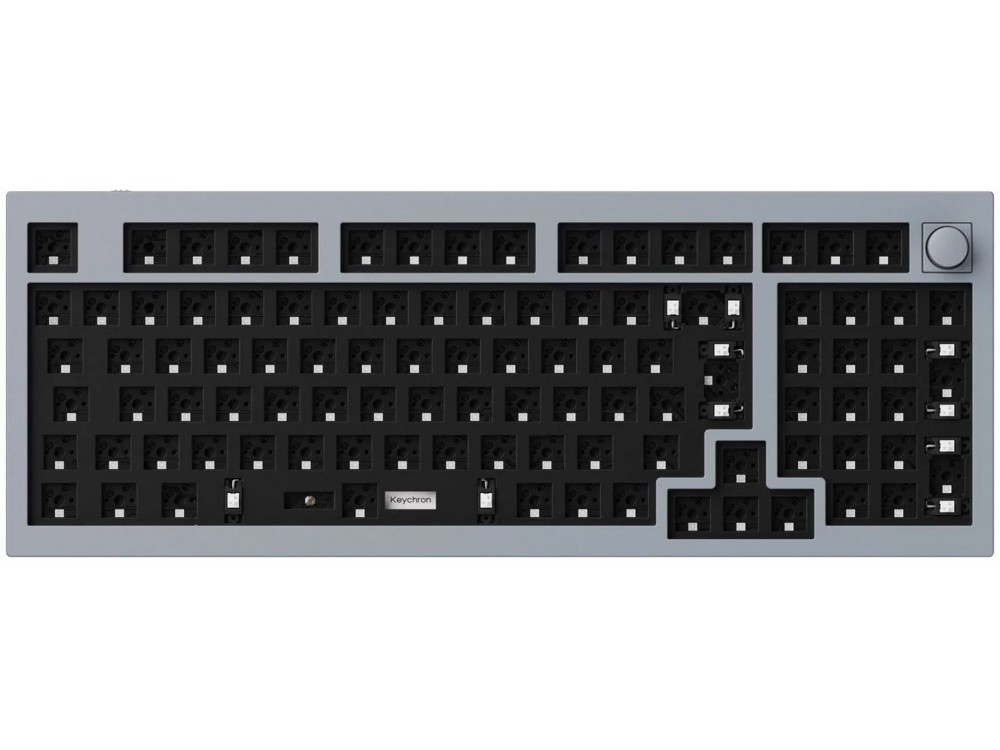ISO Keychron Q5 QMK RGB Aluminium Mac/PC Silver Grey Barebone Custom Keyboard with Knob, picture 1