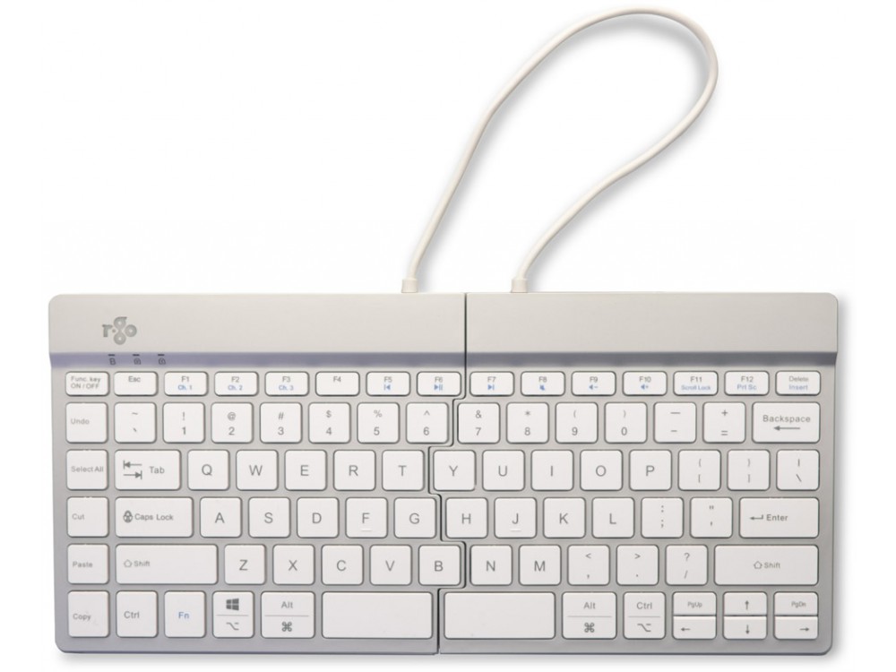 R-Go Split Bluetooth Break Ergonomic Keyboard White