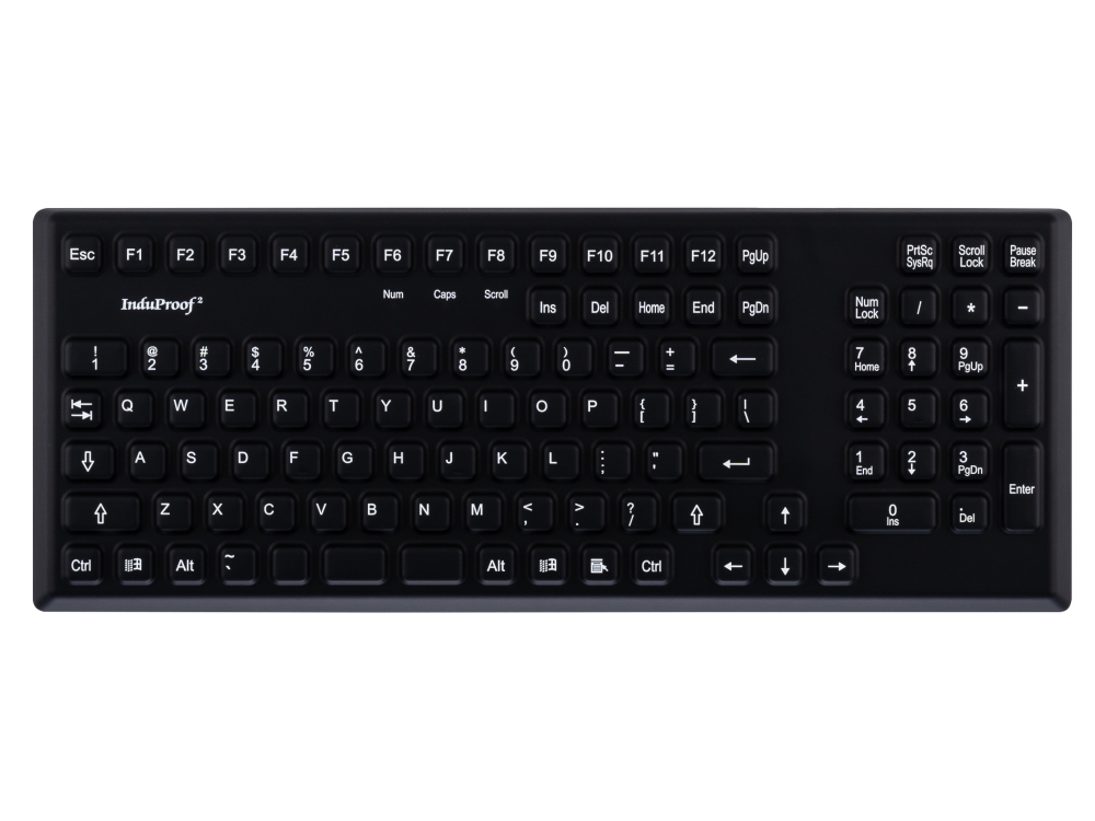 INDUPROOF�2 Rugged Silicone Keyboard with Short Travel Keys Black, picture 1