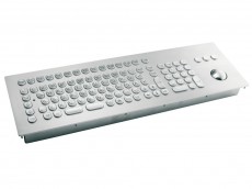 Stainless Steel Panel Mount Keyboard with Full Layout 38mm Trackball