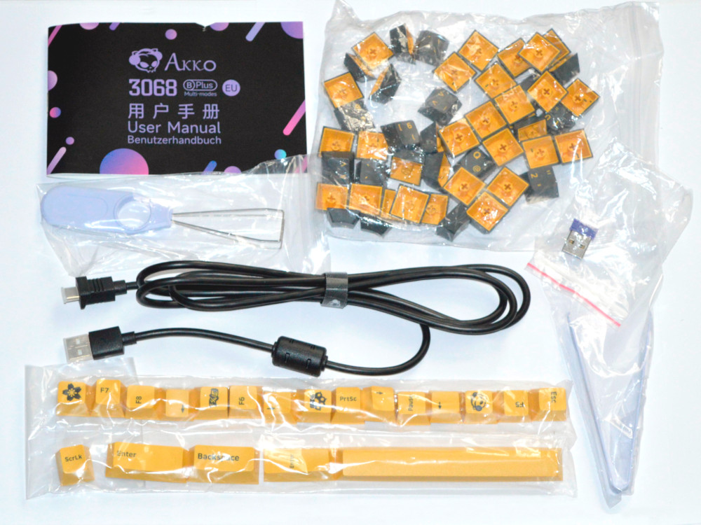 UK Akko Black&Gold 3068B 65% Bluetooth RGB Double-Shot PBT Hot-Swap Jelly Purple Keyboard
