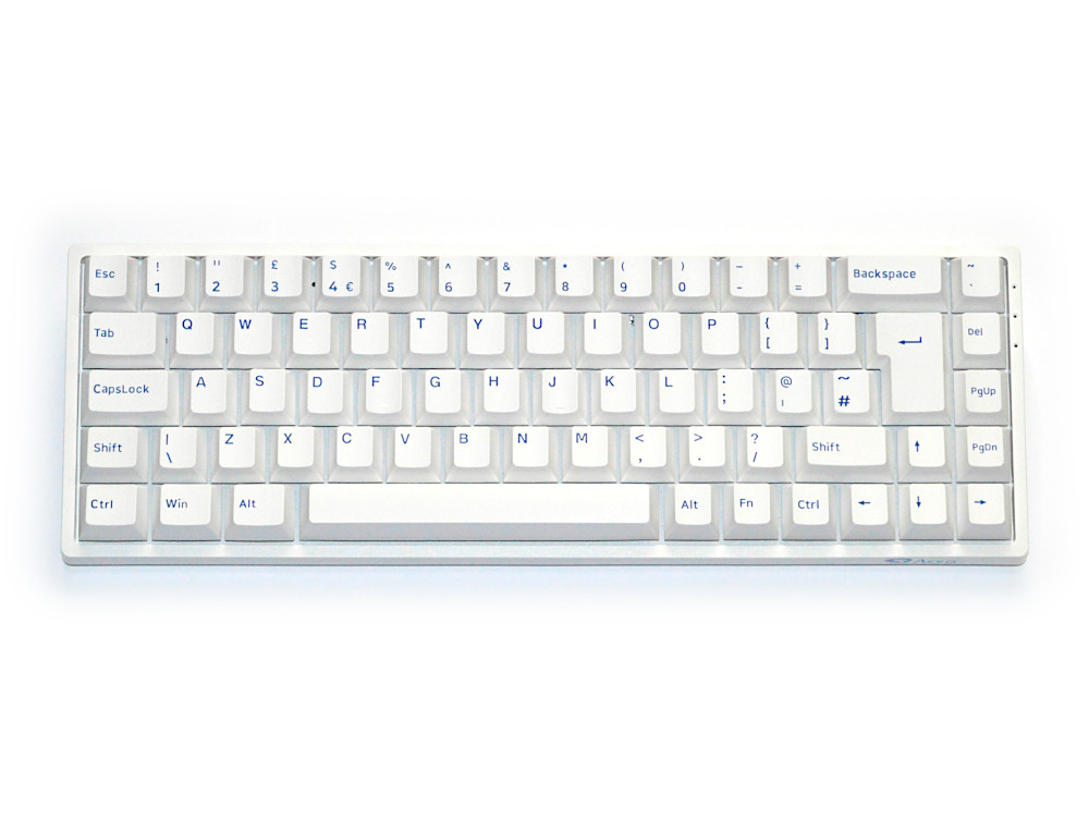 UK Akko Blue on White 3068B 65% Bluetooth RGB Double-Shot PBT Hot-Swap Jelly Pink Keyboard, picture 1