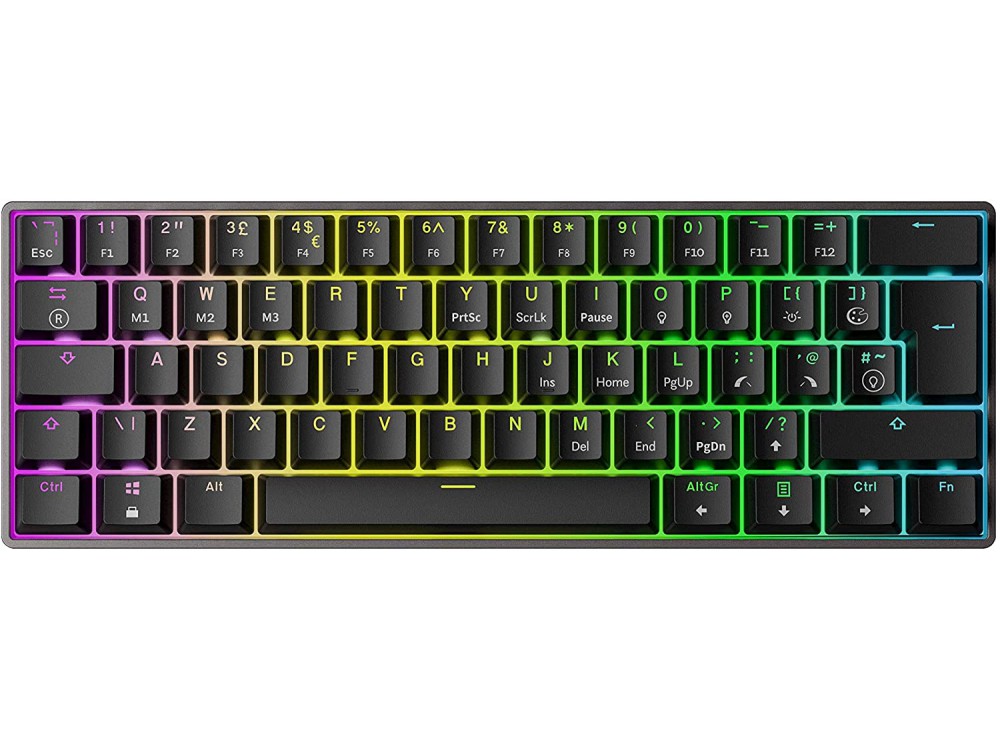 UK Mizar MZ60 Luna 60% RGB Optical Click Double Shot Keyboard