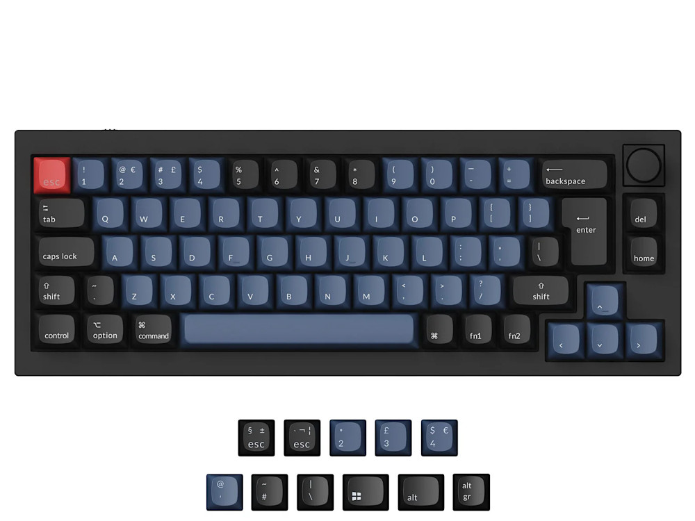 UK Keychron Q2 QMK RGB Tactile Aluminium Mac/PC Carbon Black Custom Keyboard with Knob