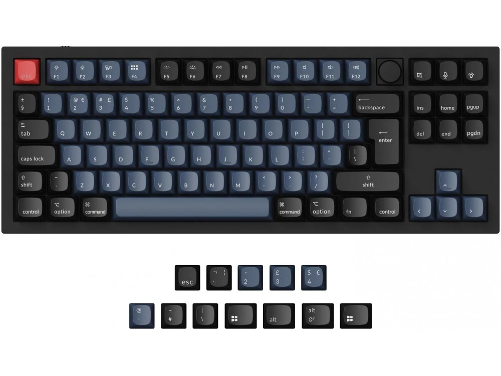 UK Keychron Q3 QMK RGB Aluminium Mac/PC Carbon Black Tactile Custom Keyboard with Knob