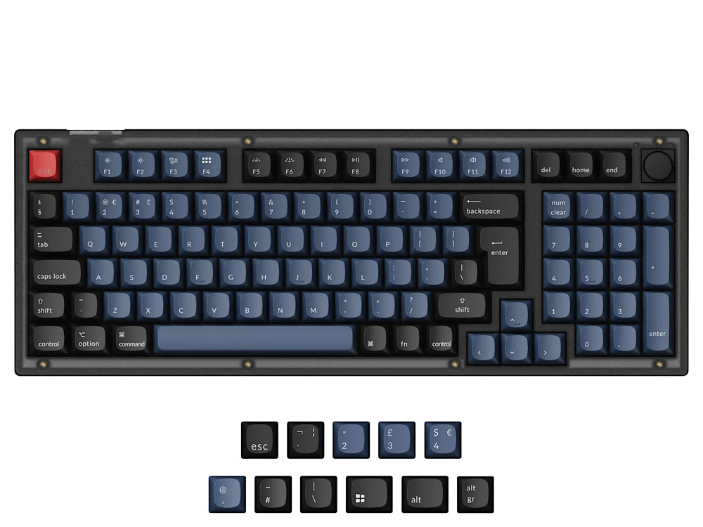UK Keychron V5 QMK RGB Linear Mac/PC Frosted Black Custom Keyboard with Knob, picture 1