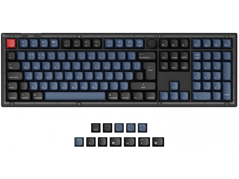 UK Keychron V6 QMK RGB Linear Mac/PC Frosted Black Custom Keyboard with Knob