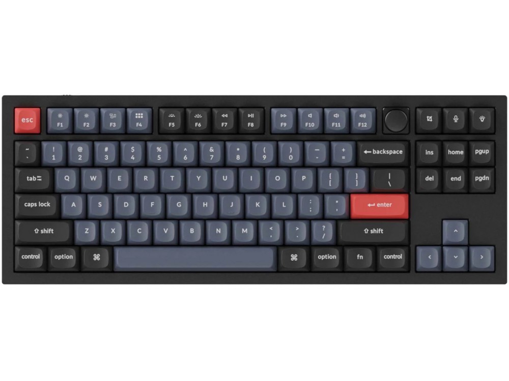 USA Keychron Q3 QMK RGB Aluminium Mac/PC Carbon Black Linear Custom Keyboard with Knob, picture 1