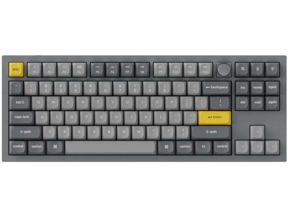 USA Keychron Q3 QMK RGB Aluminium Mac/PC Silver Grey Tactile Custom Keyboard with Knob, picture 1