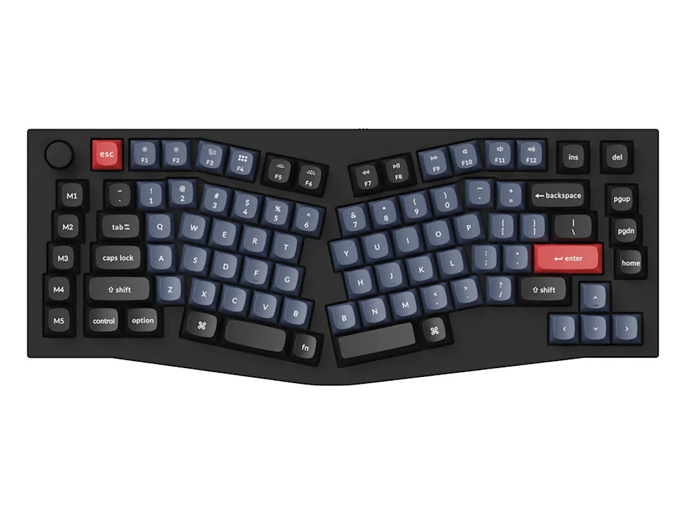 USA Keychron Q10 Ergo QMK RGB Aluminium Mac/PC Carbon Black Tactile Custom Keyboard with Knob
