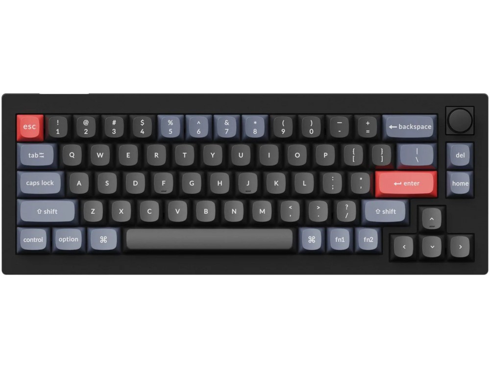 USA Keychron V2 QMK RGB Tactile Mac/PC Carbon Black Custom Keyboard with Knob