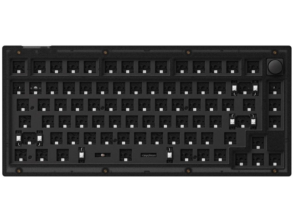 ANSI Keychron V1 QMK RGB Barebone Mac/PC Frosted Black Custom Keyboard with Knob, picture 1