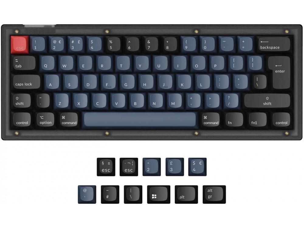 UK Keychron V4 60% QMK/VIA RGB Tactile Mac/PC Frosted Black Custom Keyboard, picture 1