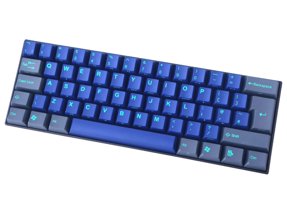 UK V60 Cubic Midnight Dawn 60% MX Blue Click Double Shot Keyboard, picture 1