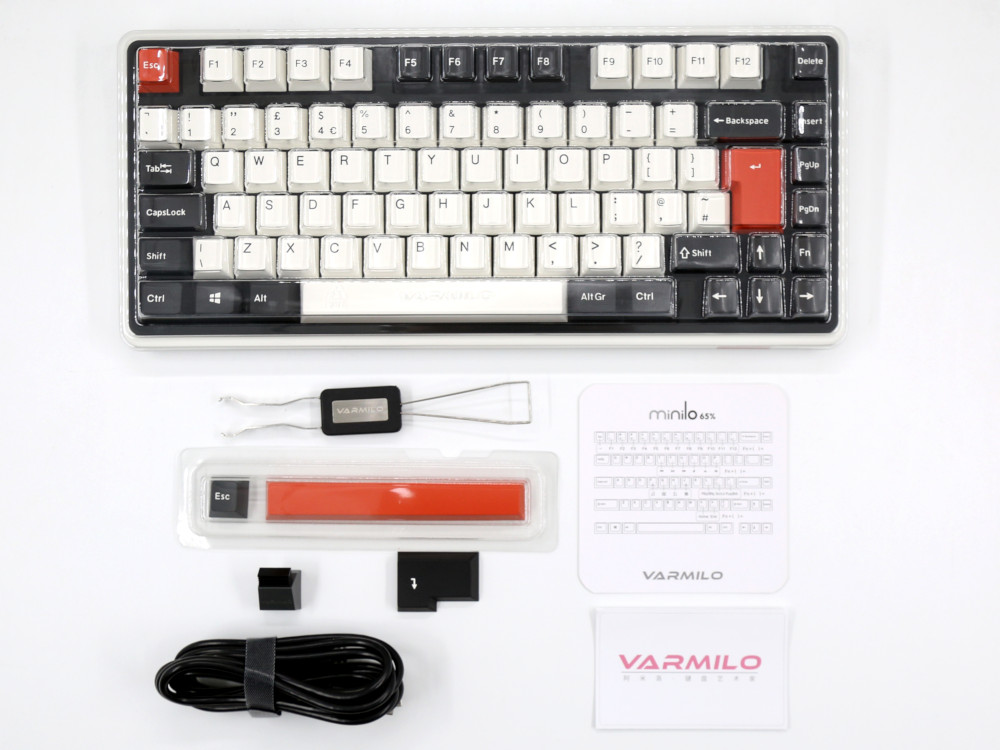 V308 UK Varmilo Minilo Retro Tri-Mode RGB Double-Shot Hot-Swap Soft Linear Keyboard