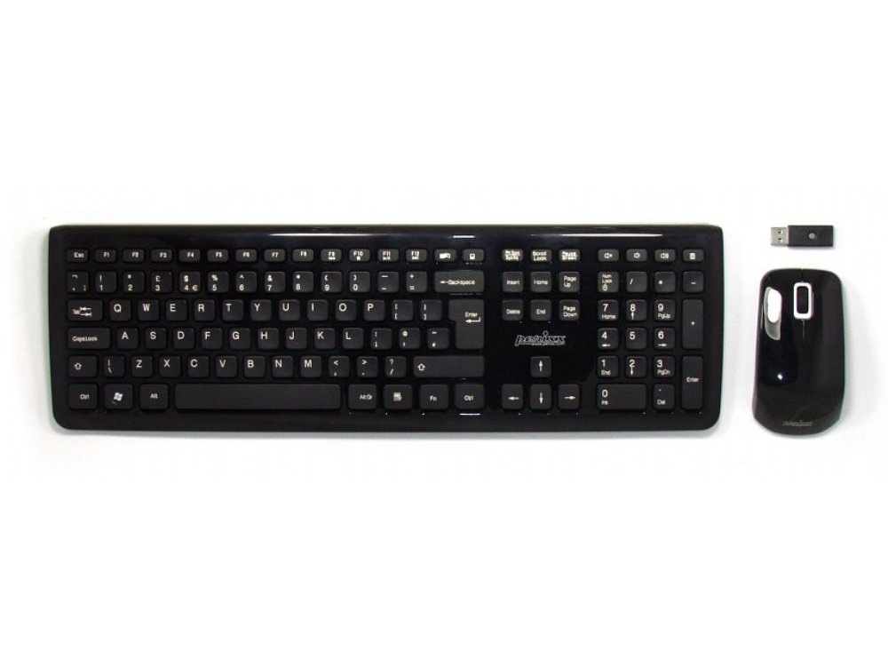 Piano Black Wireless Keyboard and Mouse Set