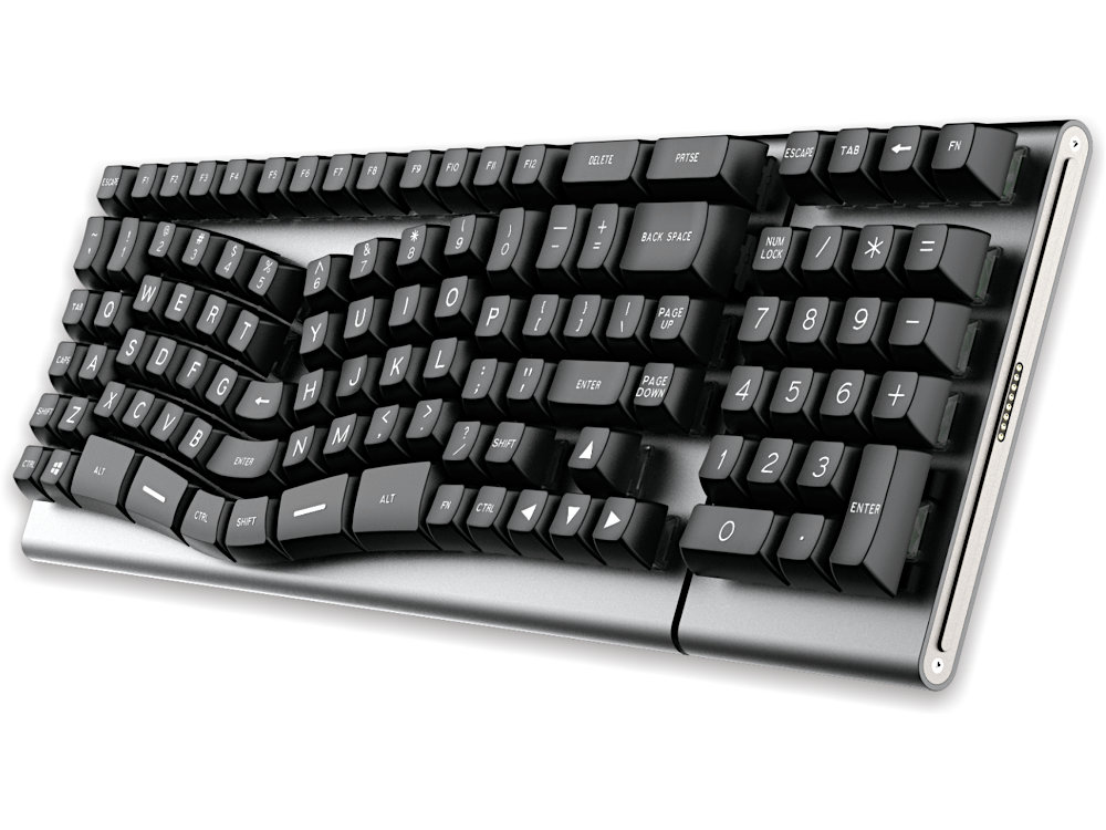 USA X-Bows Knight Plus Ergonomic Optical Silent Tactile Mechanical Keyboard, picture 1