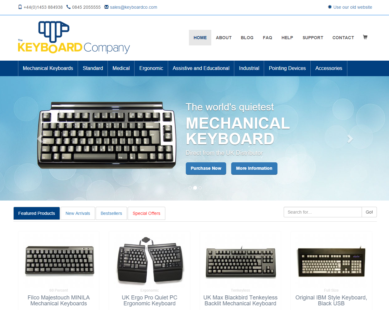 A screenshot of the new website.