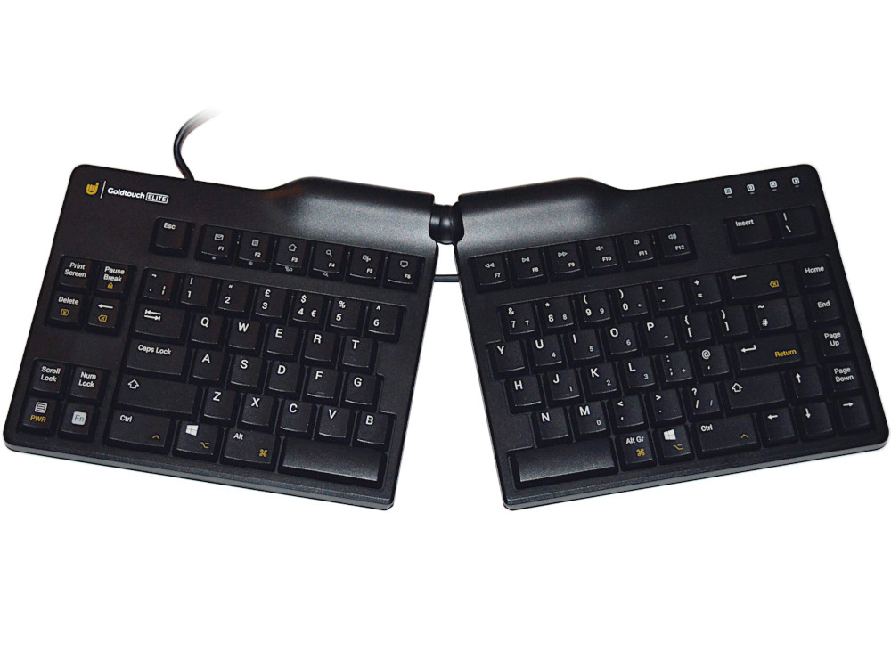 Black ergonomic gold touch elite keyboard