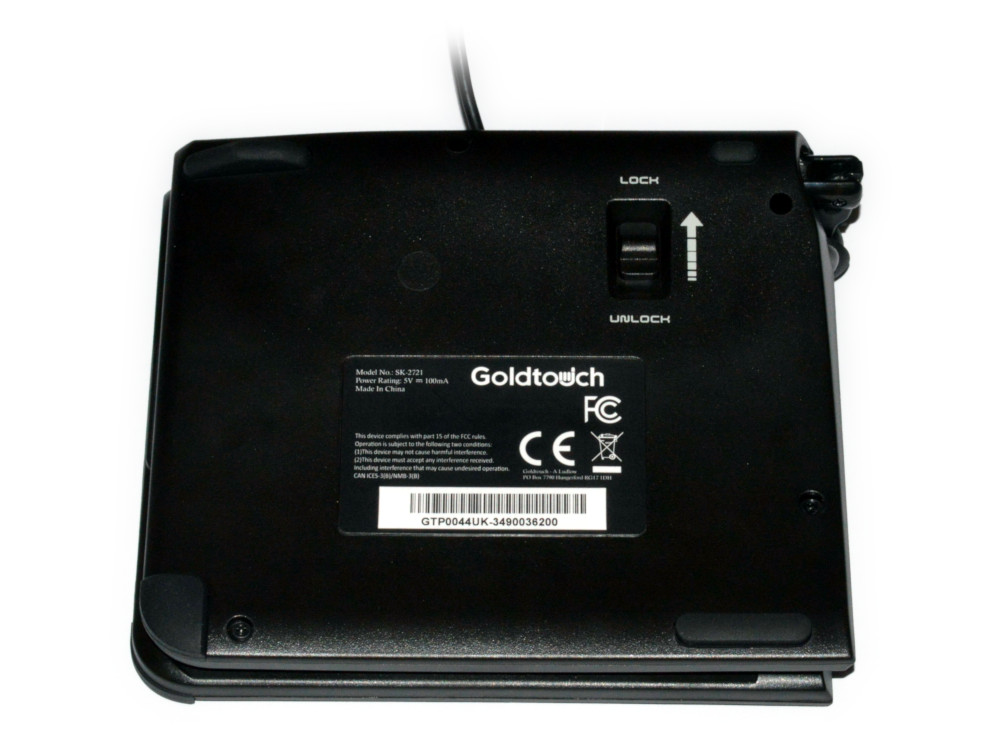 Black ergonomic Goldtouch travel go2 keyboard
