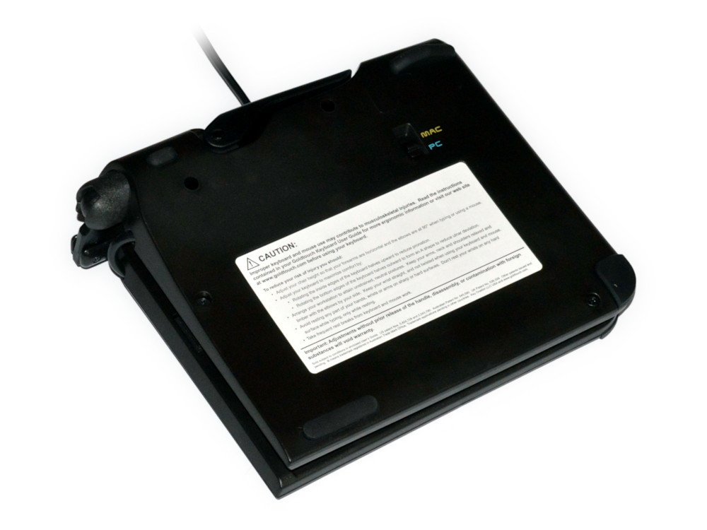 Black ergonomic Goldtouch travel go2 keyboard