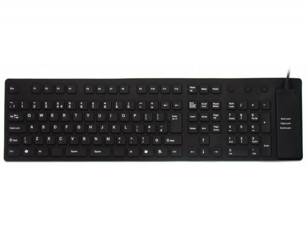 Flexible full sized (roll-up) keyboard