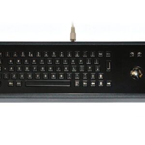 The Keyboard Company has product of Black Stainless Steel IP65 IK07 Industrial Trackball Vandal Proof Keyboard