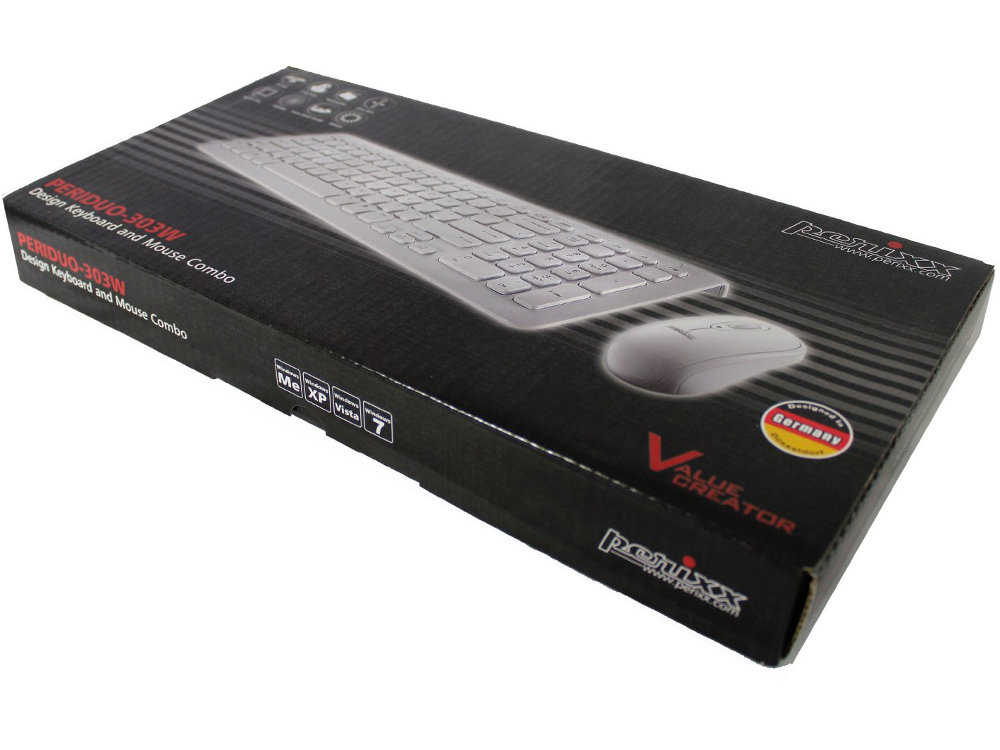 Piano White Keyboard and Mouse Set