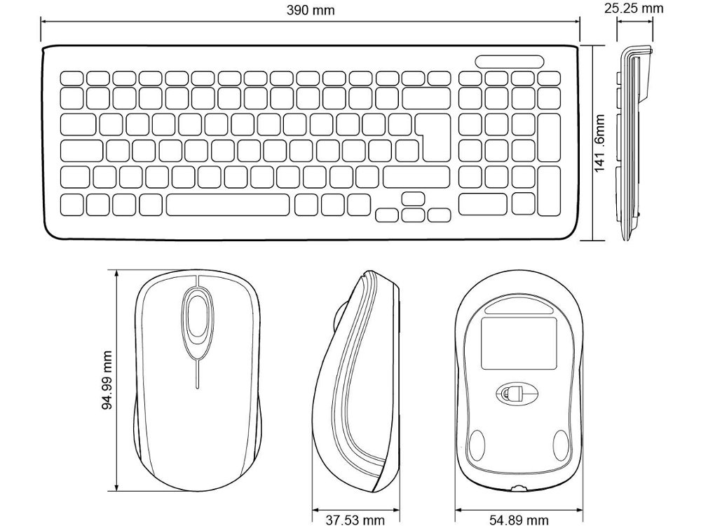 Desktop set piano white keyboard mouse
