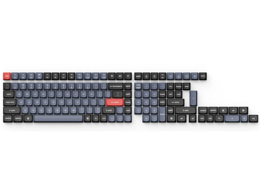 Double Shot PBT OSA Black and Grey US Full Keycap Set