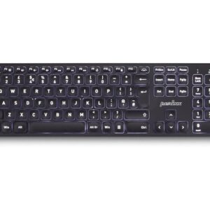 UK PERIBOARD-718B Full Size Large Legend Backlit 2.4G Wireless Assistive Keyboard from The Keyboard Company