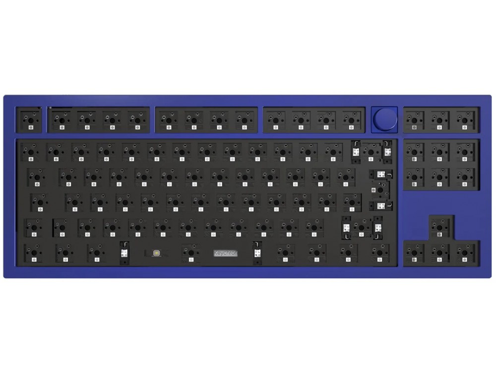 ISO Keychron Q3 QMK RGB Barebone Aluminium Mac/PC Navy Blue Custom Keyboard with Knob