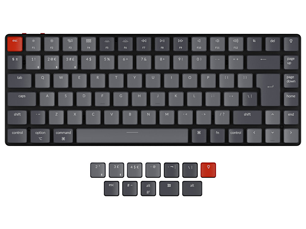 K3 backlit bluetooth aluminium ultra-slim keyboard UK large-1