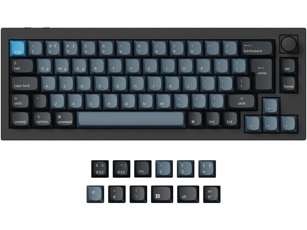 Q2 pro carbon black RGB assembled aluminium knob keyboard UK large-1