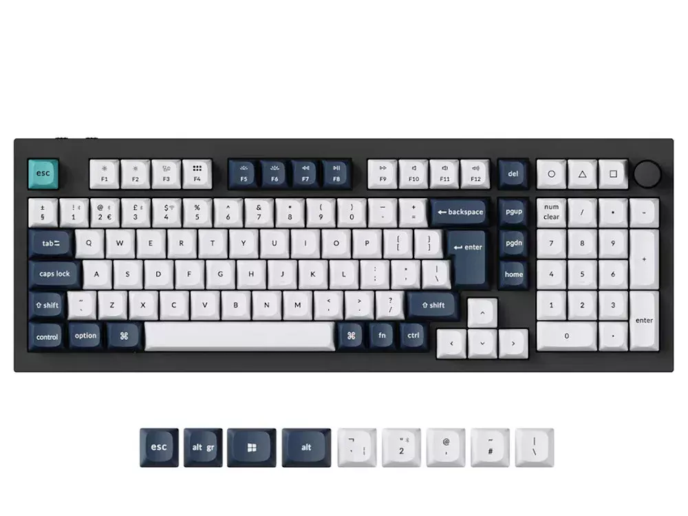 Q5 max 2.4g Bluetooth black RGB aluminium assembled knob keyboard UK large-1