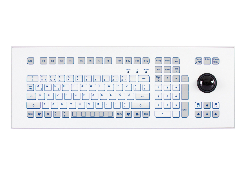 Industrial TKS 38mm Trackball Keyboard Front-Side Integration Edge Protection