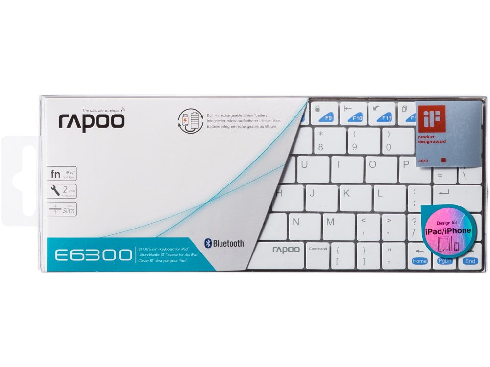 Ultra slim white bluetooth ipad keyboard