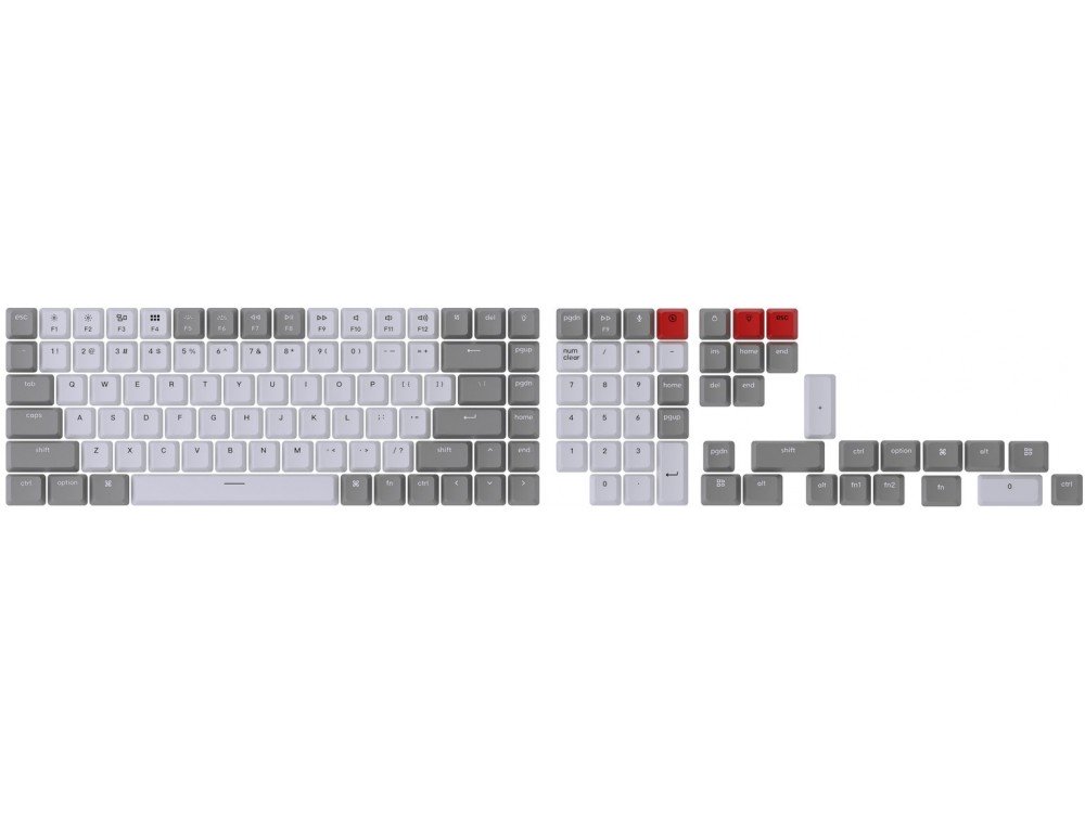 USA Keychron Full OEM Double Shot Keycap Set Grey and White
