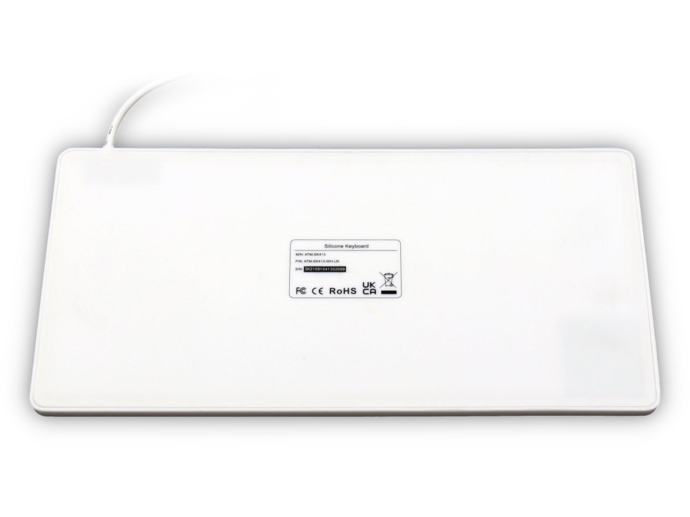 Antibacterial sealed mini silicone keyboard white ip68